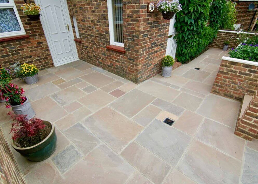 Autumn Brown Indian Sandstone Paving (Mixed Size, 14.7m² Patio Pack 30mm Calibrated)