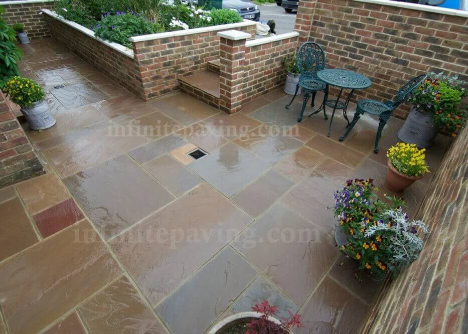 Autumn Brown Indian Sandstone Paving (Mixed Size Patio Pack 18mm Calibrated 22m²)