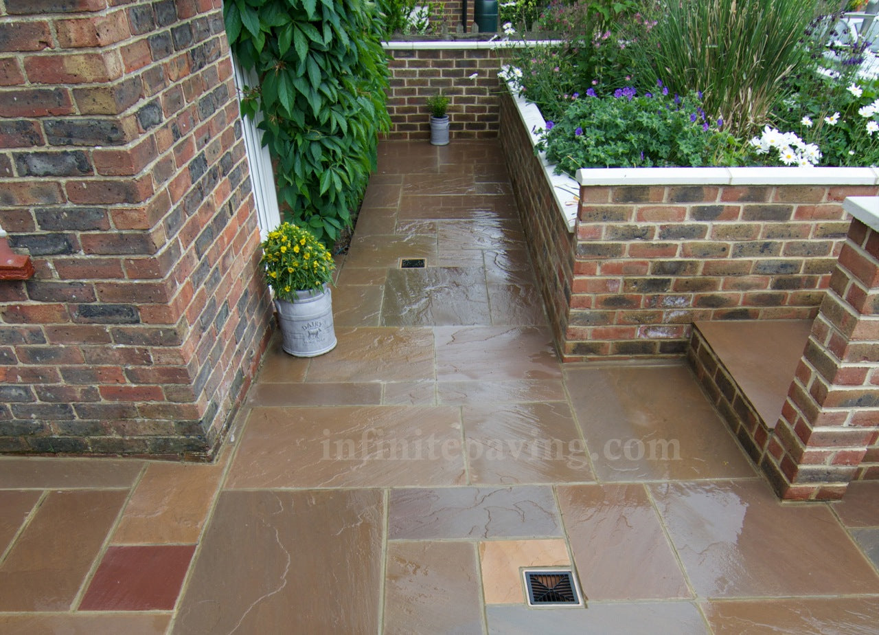 Autumn Brown Indian Sandstone Paving (Mixed Size Patio Pack 22mm Calibrated 19.1m²)