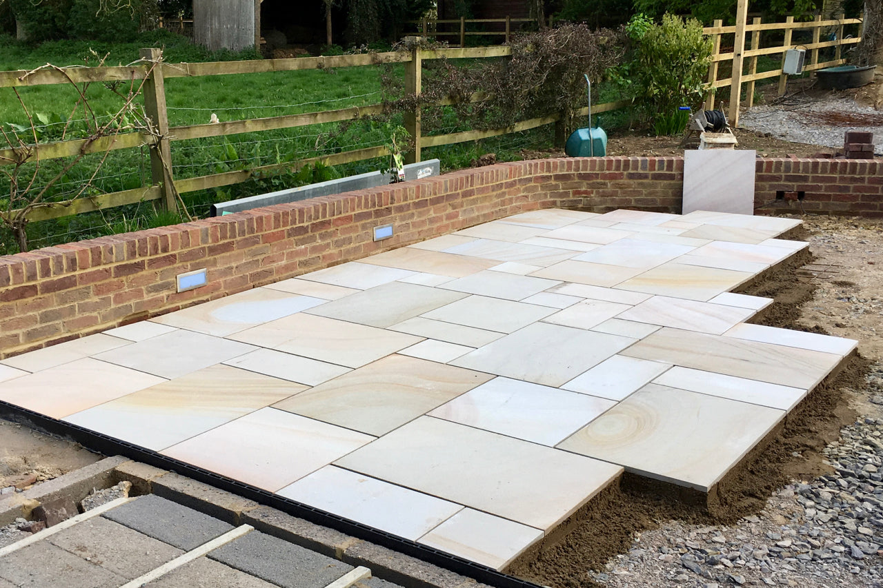 Sawn Camel Dust Smooth Indian Sandstone Paving 22mm