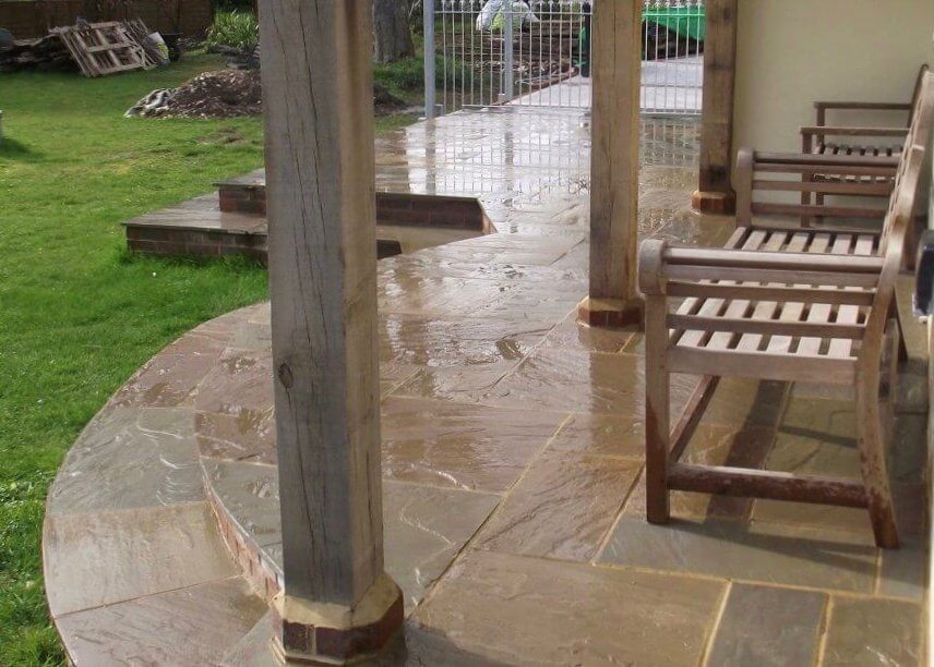 Raj Green Indian Sandstone Paving (Mixed Size Patio Pack 18mm Calibrated, 22.3m²)