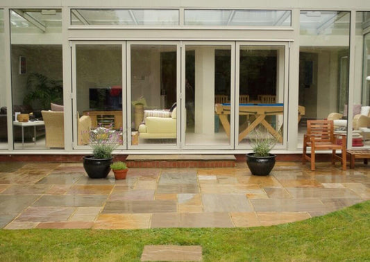 Raj Green Indian Sandstone Paving (Mixed Size Patio Pack 22mm Calibrated Sawn Edge 18.9m²)