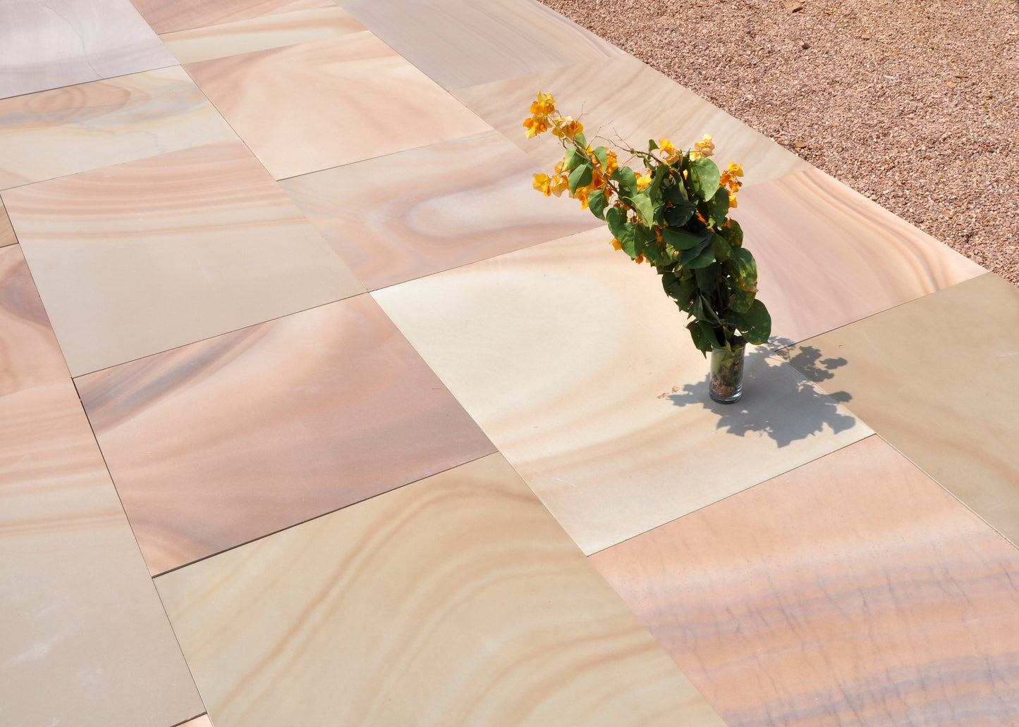 Sawn Rippon Buff Smooth Indian Sandstone Paving 22mm