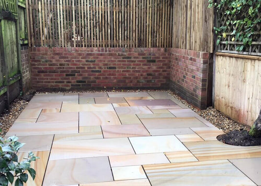 Sawn Camel Dust Smooth Indian Sandstone Paving 22mm