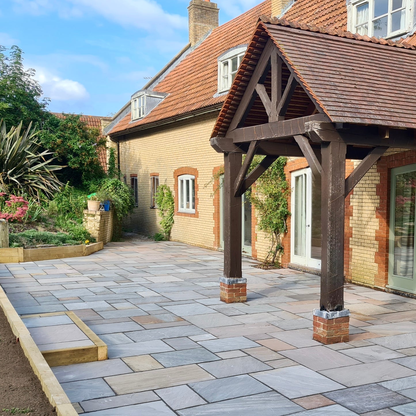 Autumn Brown Indian Sandstone Paving Slabs