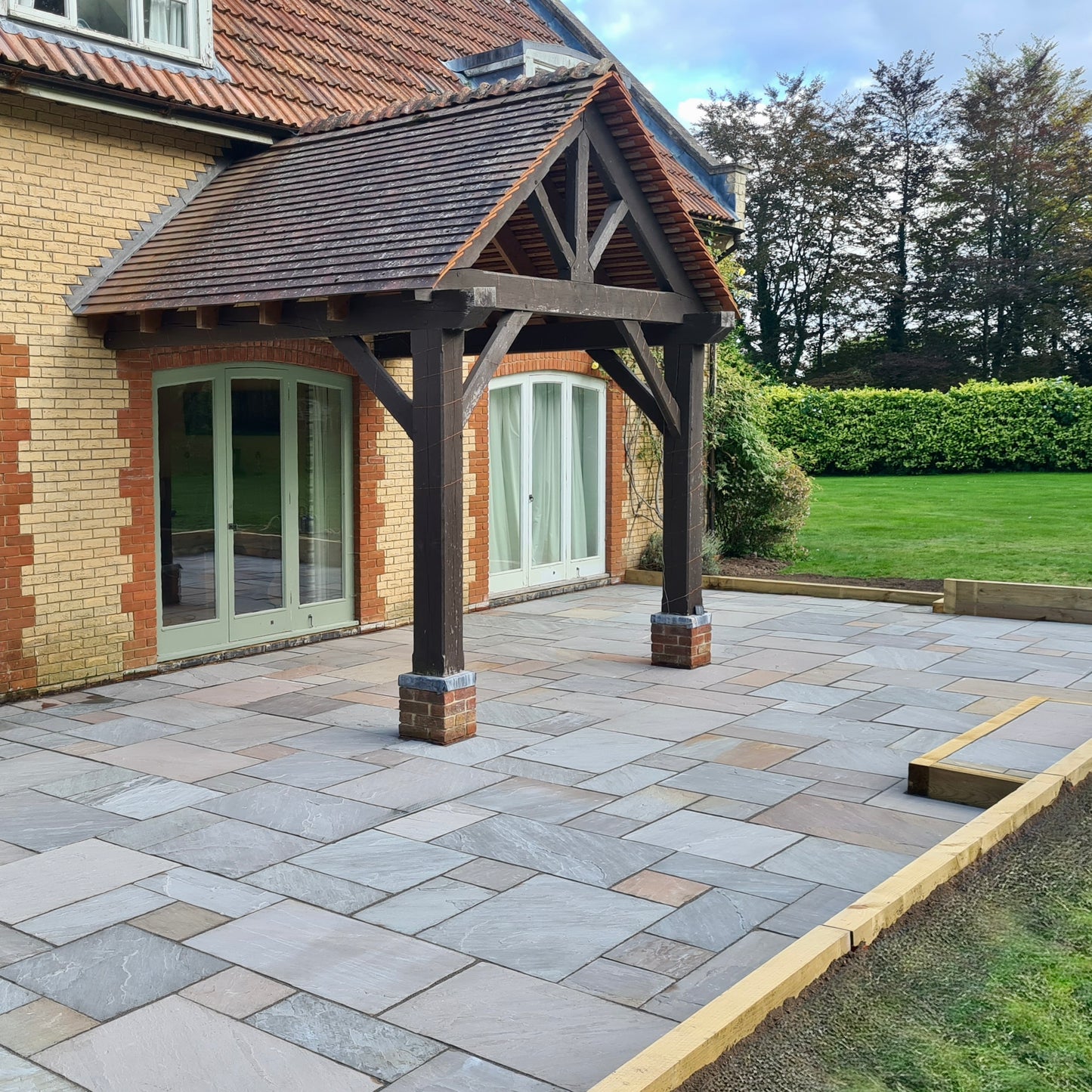 Autumn Brown Indian Sandstone Paving Slabs