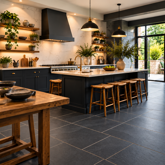 Interior Brazilian Black Slate Paving Tiles
