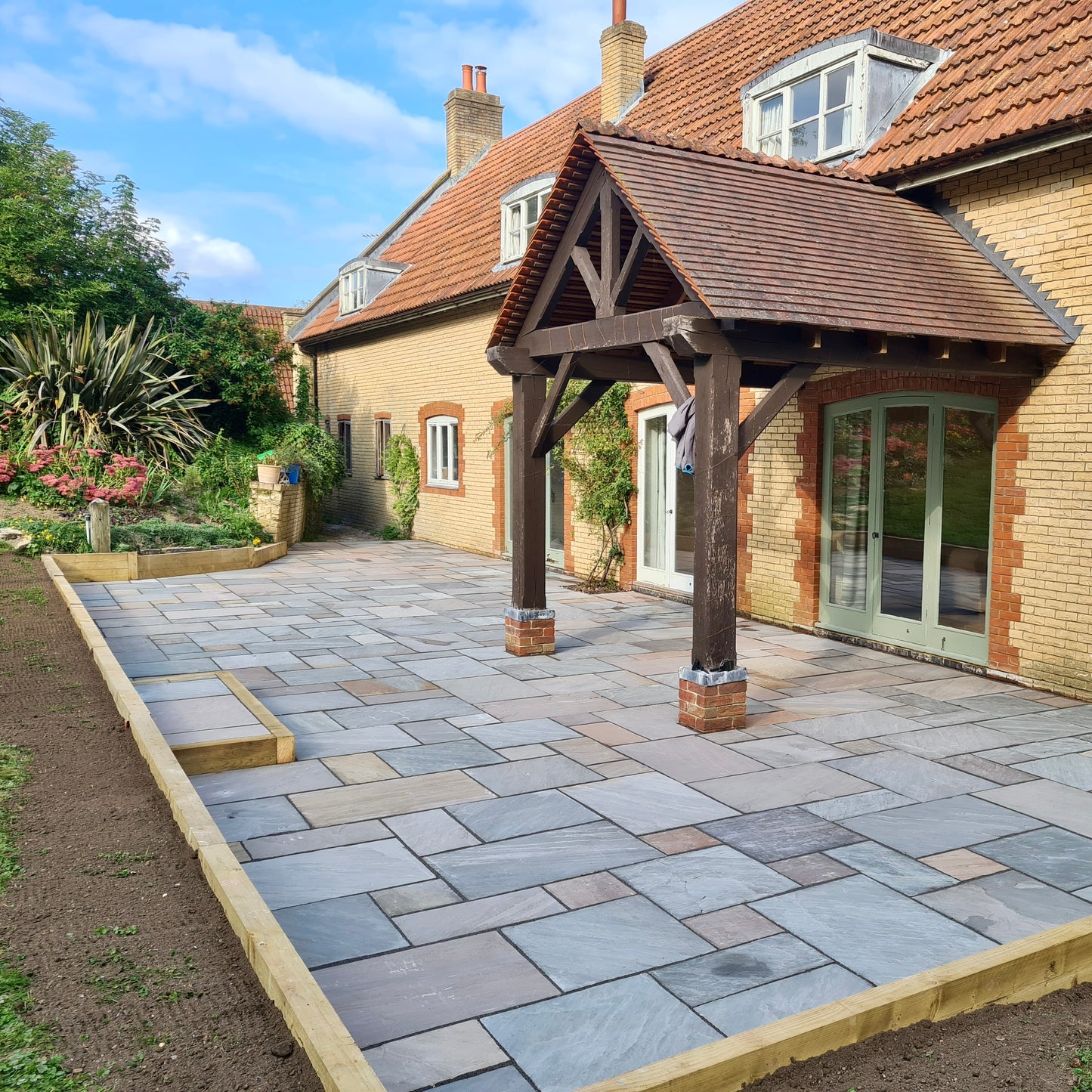 Autumn Brown Indian Sandstone Paving Slabs