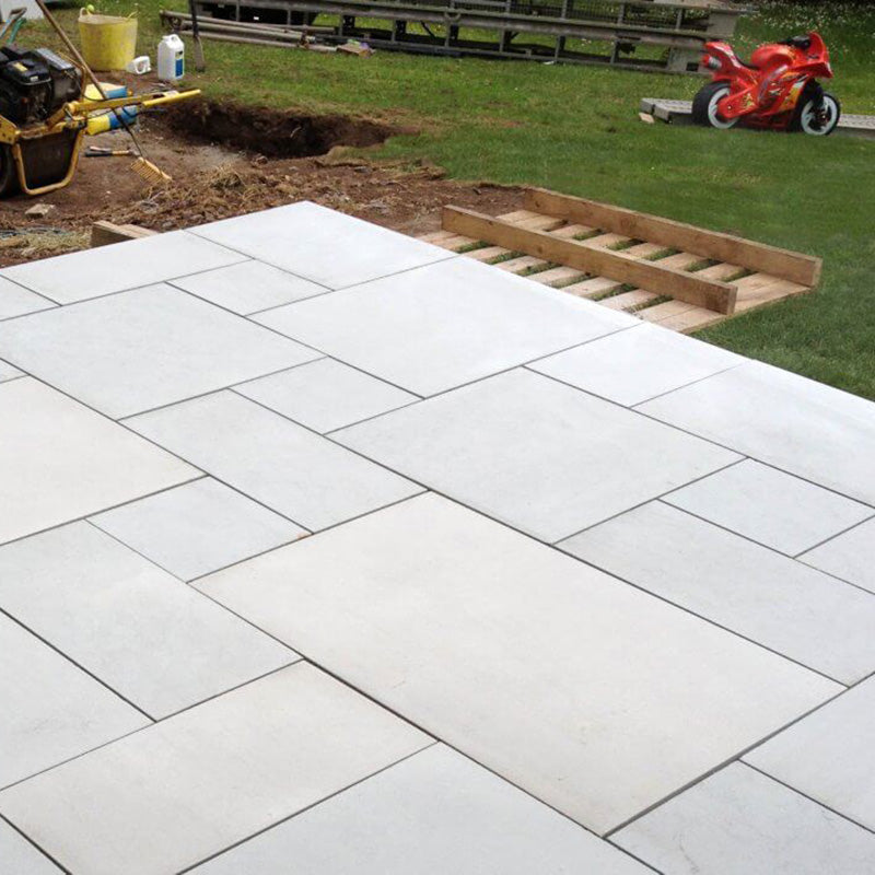 Sawn Kandla Grey Smooth Indian Sandstone Paving 22mm