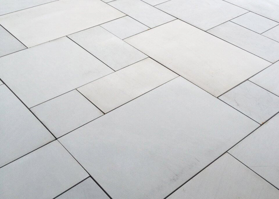 Sawn Kandla Grey Smooth Indian Sandstone Paving 22mm