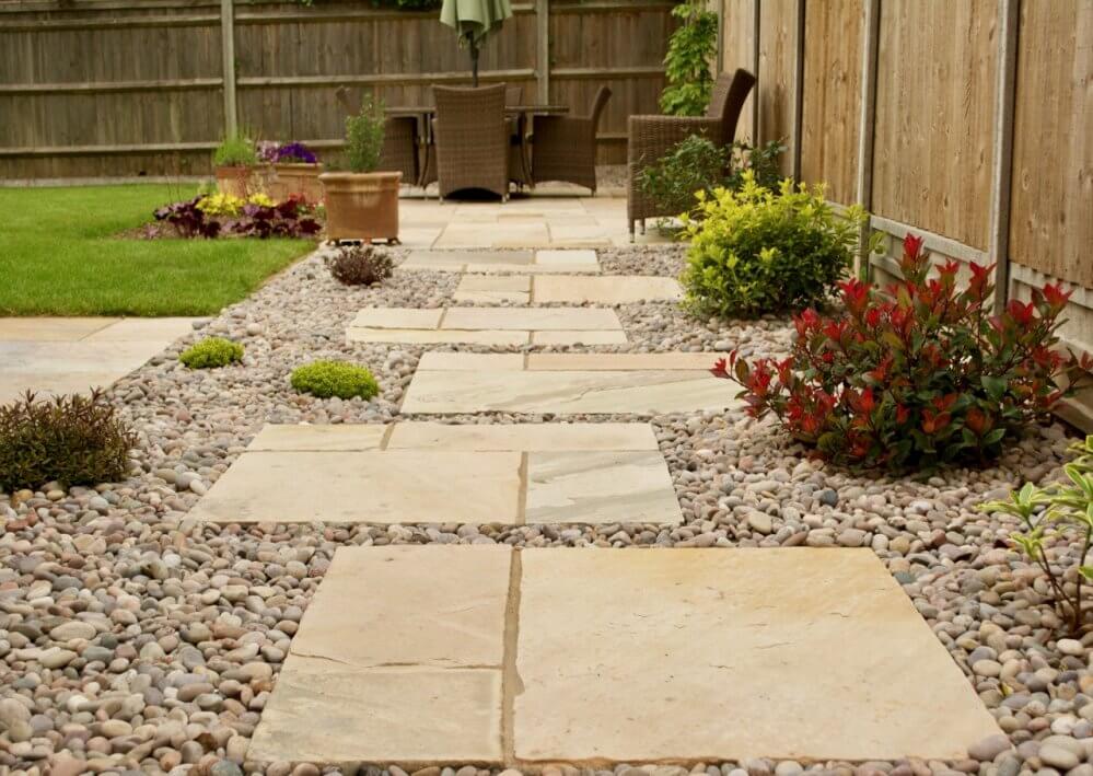 Mint Fossil Indian Sandstone Paving (600x600mm, 18.9m² Single Size Pack 22mm Calibrated)
