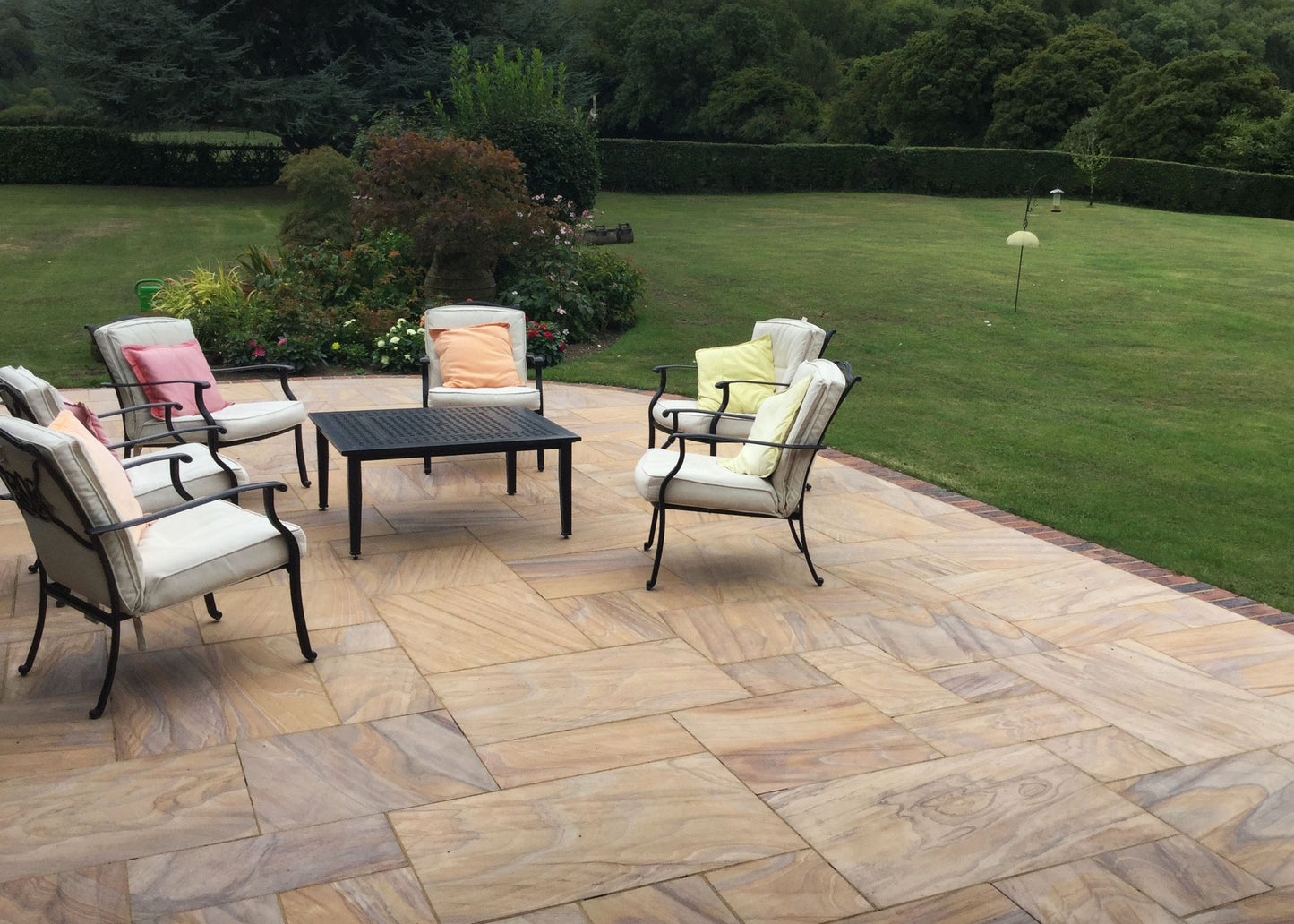 Sawn Rainbow Smooth Indian Sandstone Paving