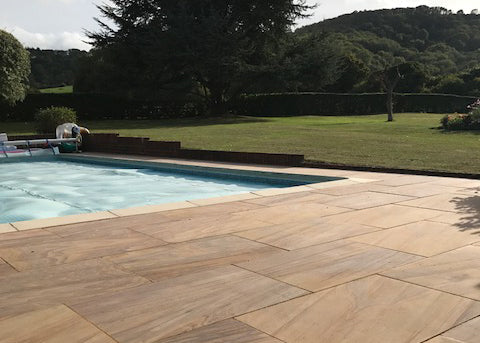 Sawn Rainbow Smooth Indian Sandstone Paving