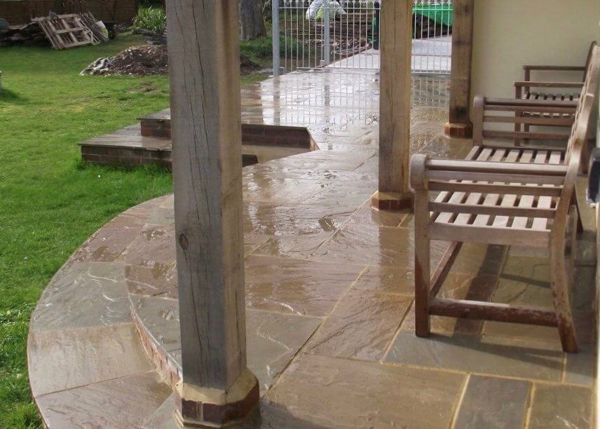 Raj Green Indian Sandstone Paving (290x600mm Pack 22mm Calibrated 19.1m²)